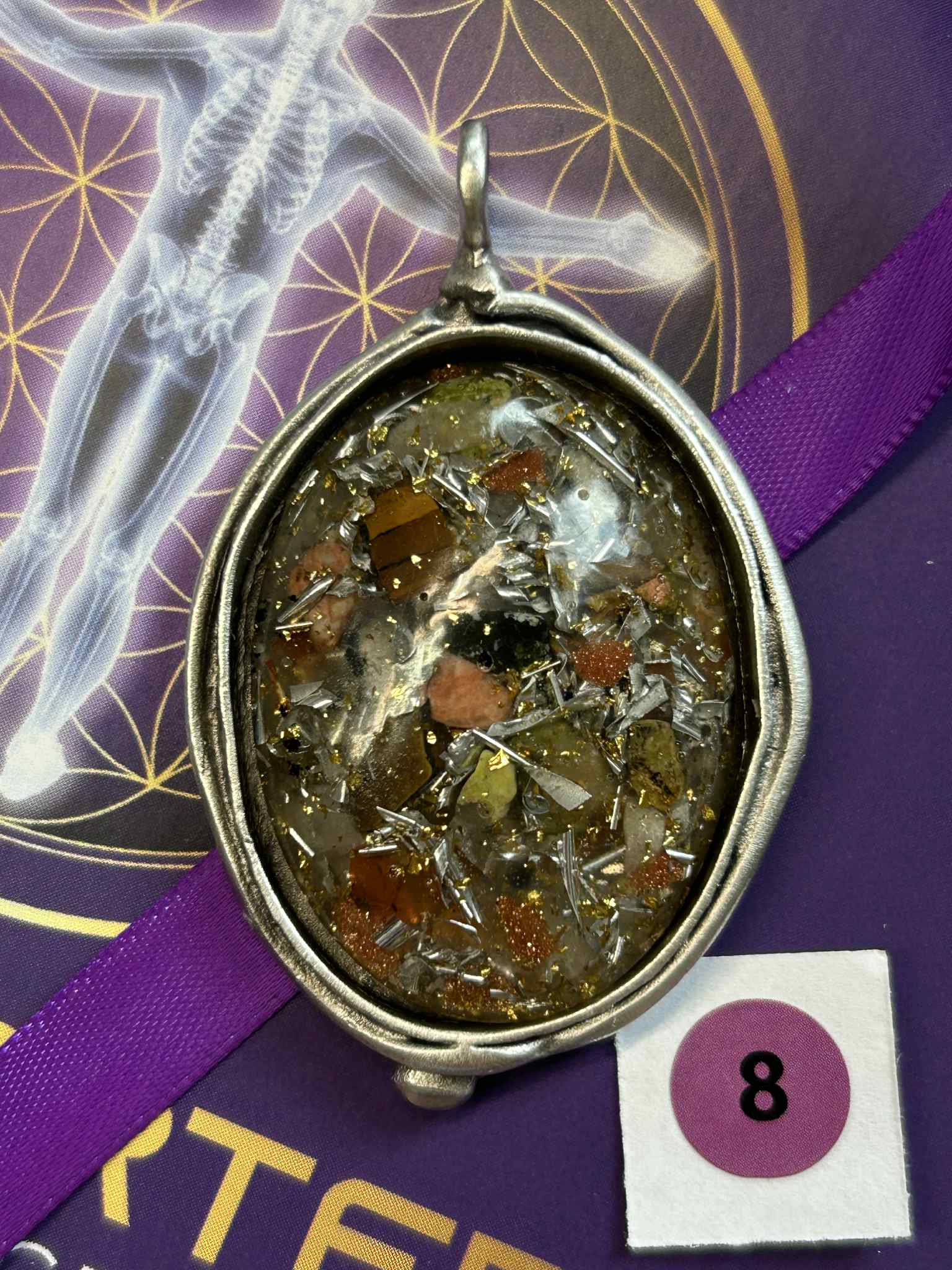 Antique Silver Plated Brass Pendant – 8