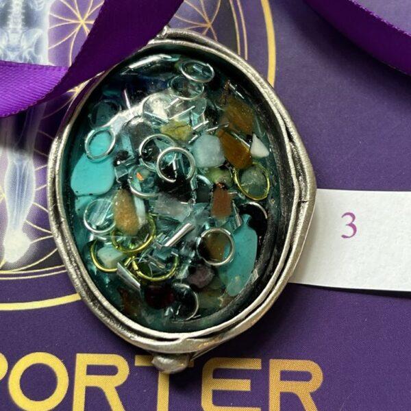 Antique Silver Plated Brass Pendant - 3
