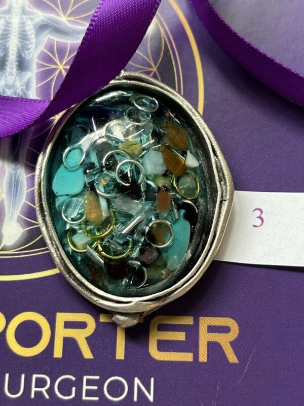 Antique Silver Plated Brass Pendant - 3