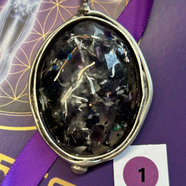 Antique Silver Plated Brass Pendant - 1