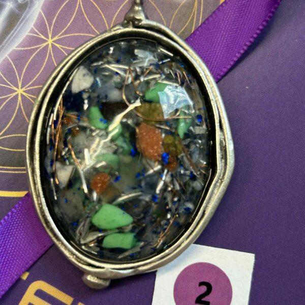 Antique Silver Plated Brass Pendant - 2