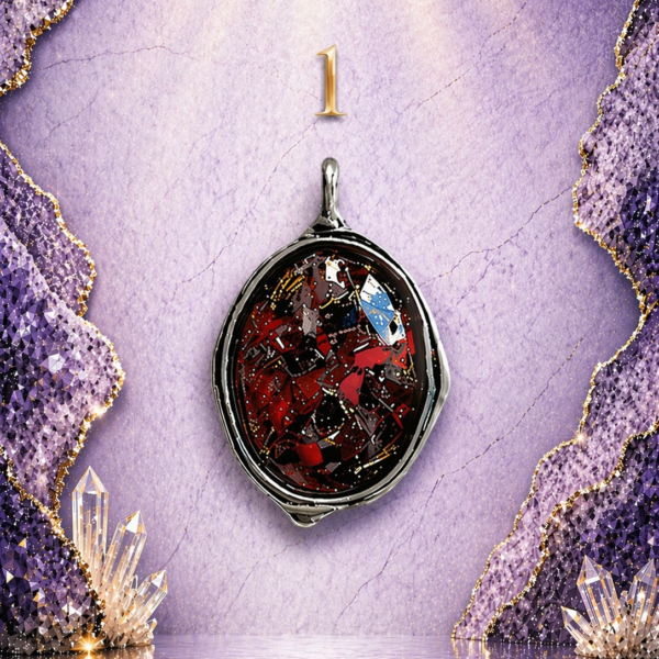 Antique Silver Plated Brass Pendant - 1