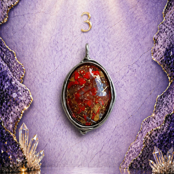 Antique Silver Plated Brass Pendant - 3