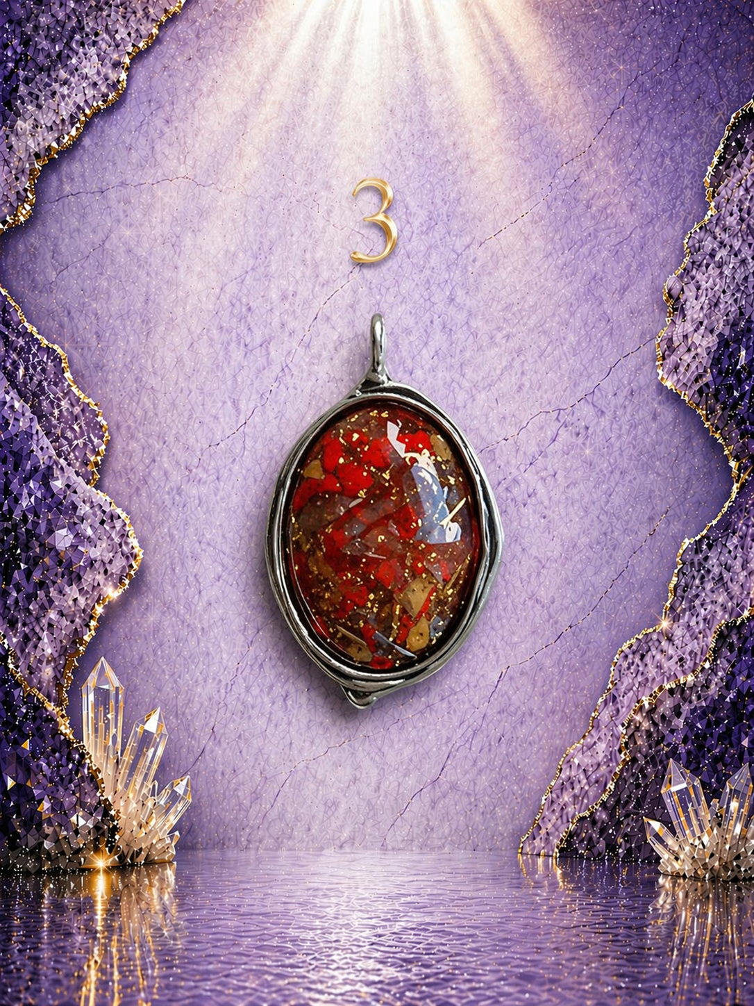 Antique Silver Plated Brass Pendant - 3