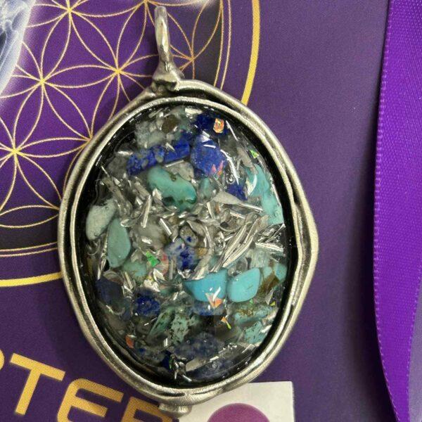 Antique Silver Plated Brass Pendant - 2