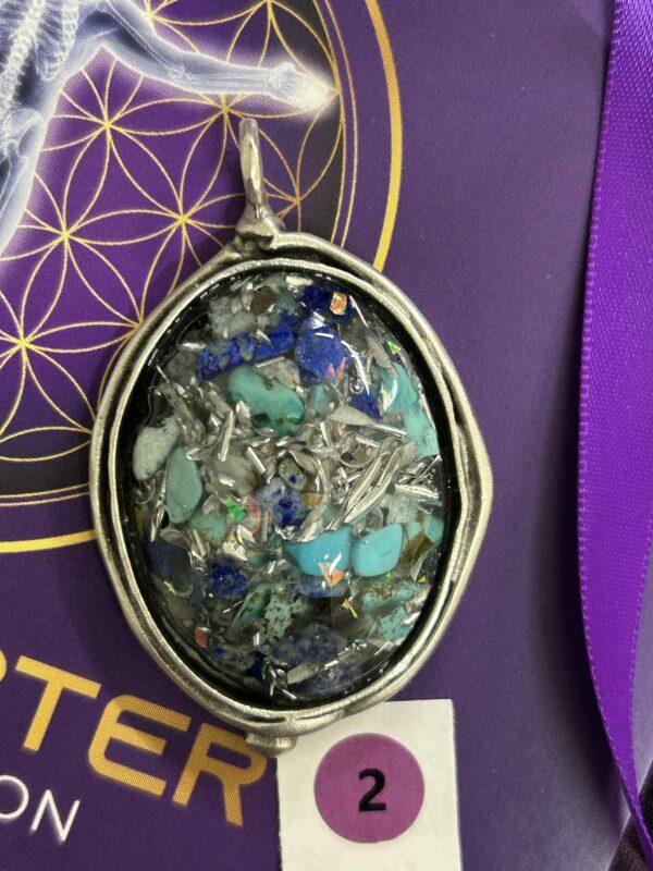 Antique Silver Plated Brass Pendant - 2