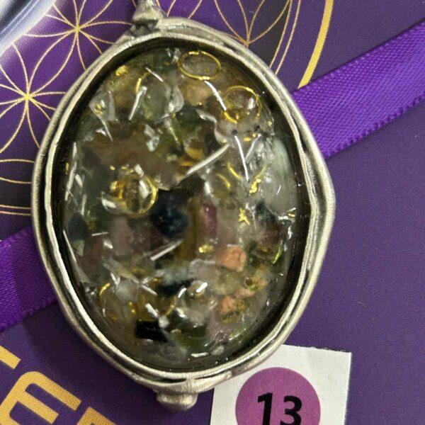 Antique Silver Plated Brass Pendant - 13