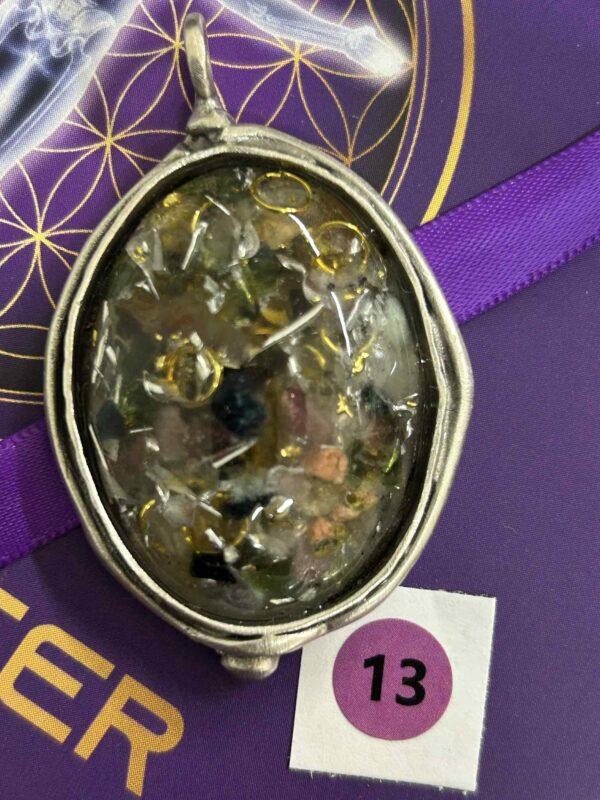 Antique Silver Plated Brass Pendant - 13