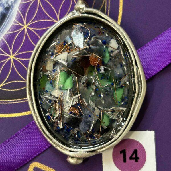 Antique Silver Plated Brass Pendant - 14