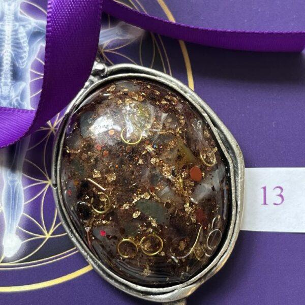 Antique Silver Plated Brass Pendant - 13