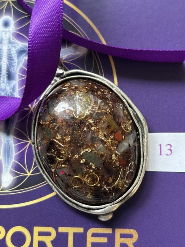 Antique Silver Plated Brass Pendant - 13