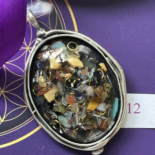 Antique Silver Plated Brass Pendant - 12