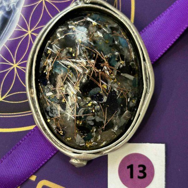 Antique Silver Plated Brass Pendant - 13