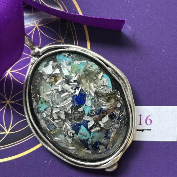 Antique Silver Plated Brass Pendant - 16
