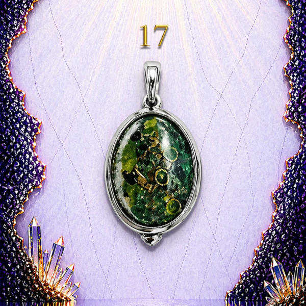 Antique Silver Plated Brass Pendant - 17