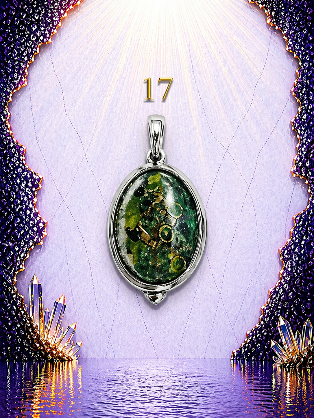Antique Silver Plated Brass Pendant - 17