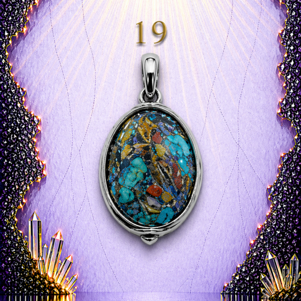Antique Silver Plated Brass Pendant - 19