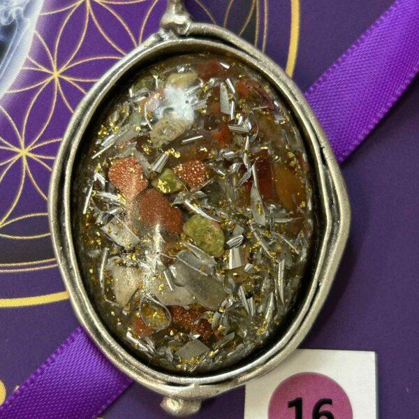 Antique Silver Plated Brass Pendant - 16