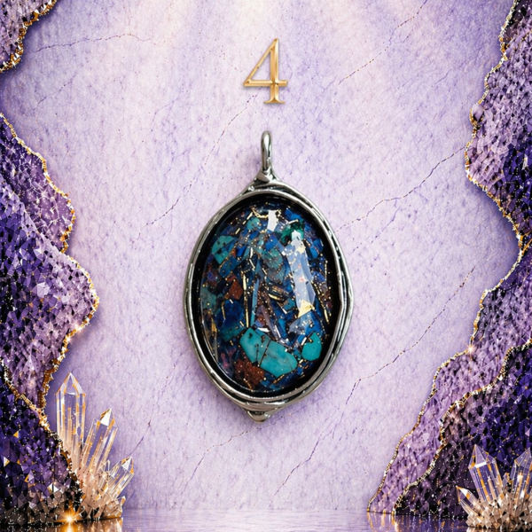 Antique Silver Plated Brass Pendant - 4