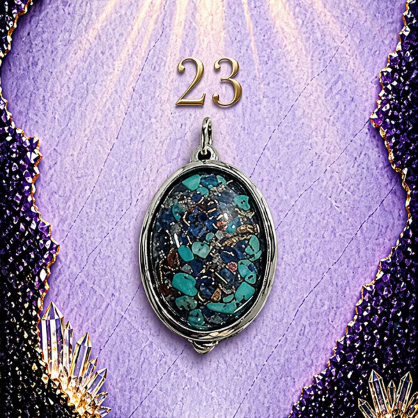 Antique Silver Plated Brass Pendant - 23