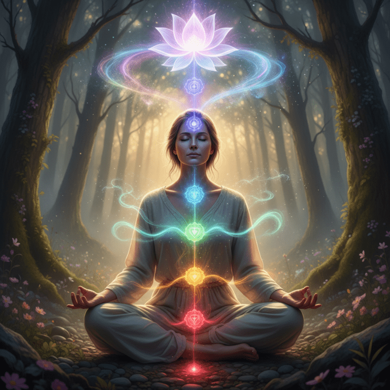 woman-showing-all-seven-chakras-energy-centres