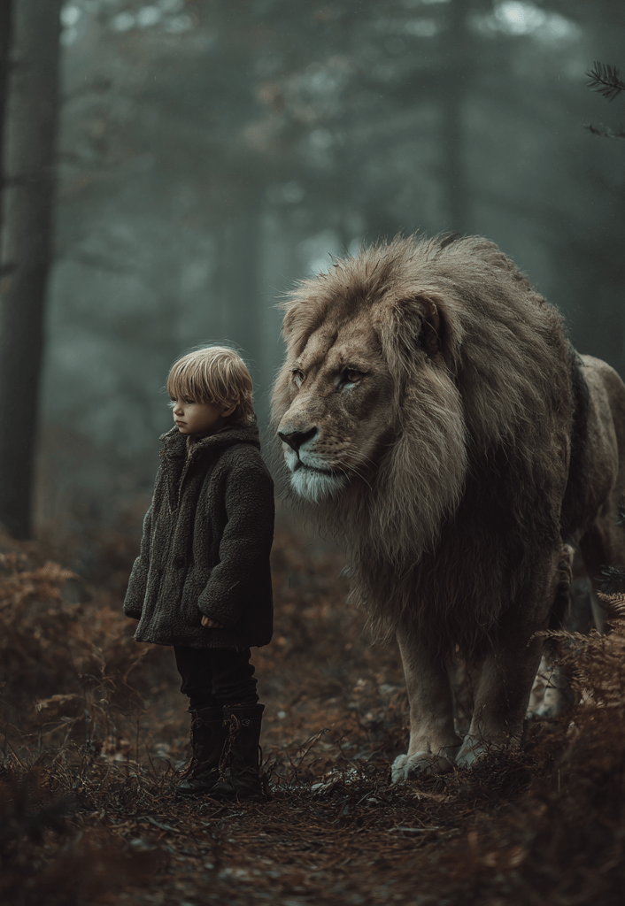 AI child-and-guardian-lion