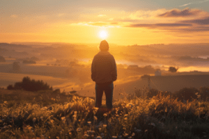 AI person standing quietly