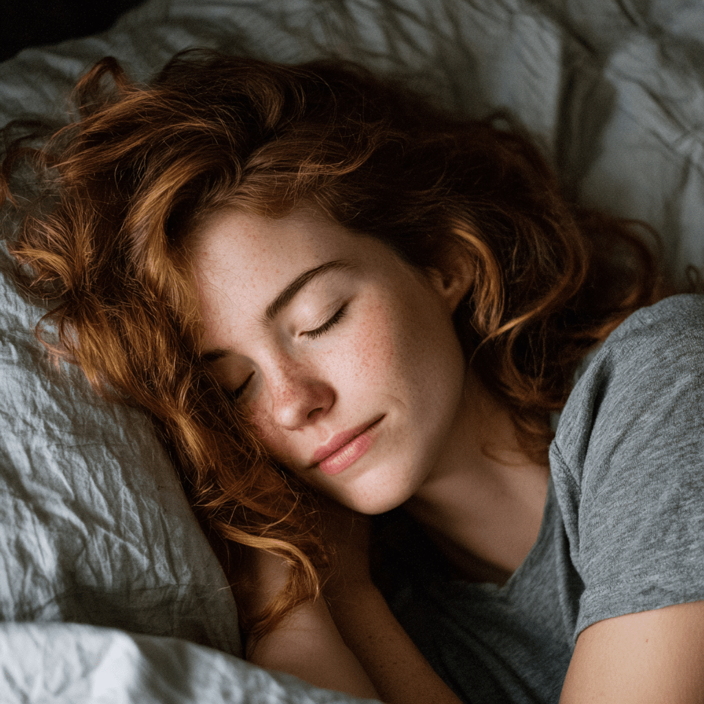 AI Woman Lying In Bed Asleep