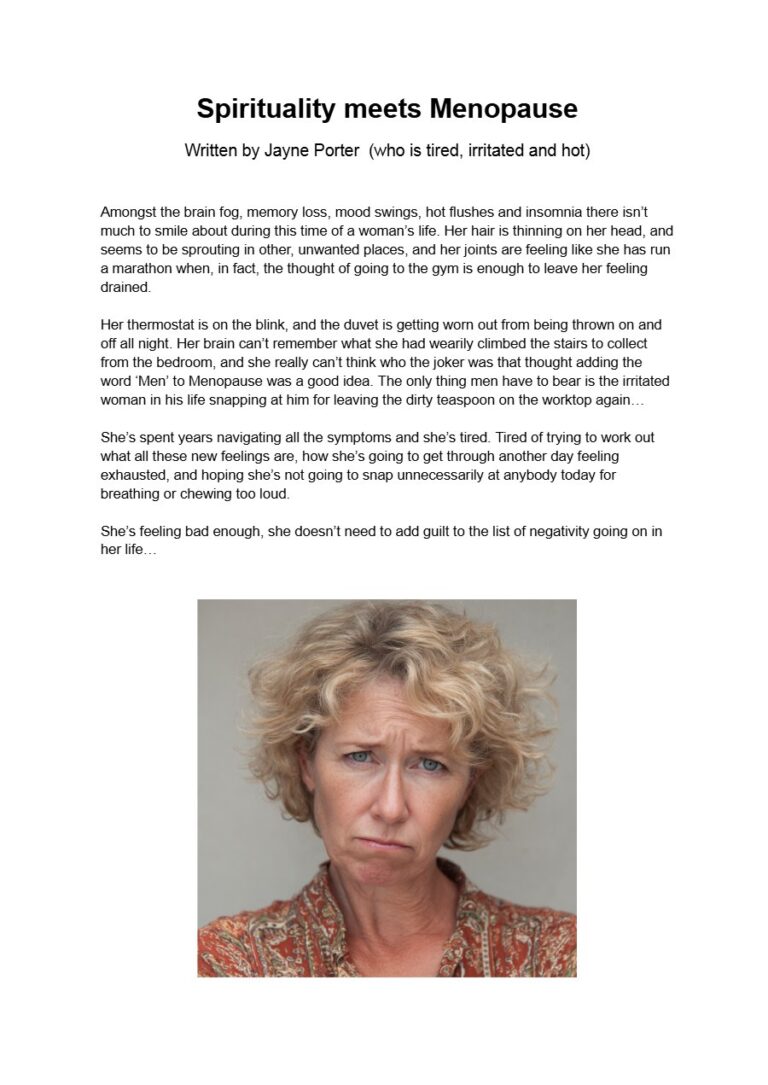 Cover of Spirituality meets Menopause, a free guide by Jayne Porter