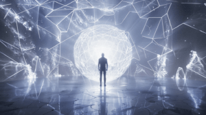 AI human_figure_standing_inside_strong_geometric