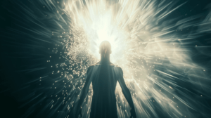 AI powerful_glowing_human_silhouette_inside_bright