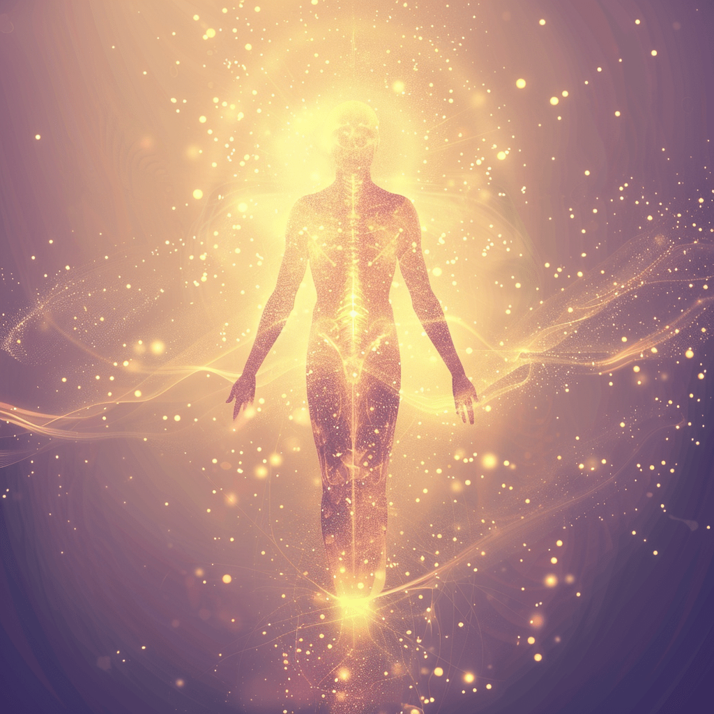 AI calm balanced human figure