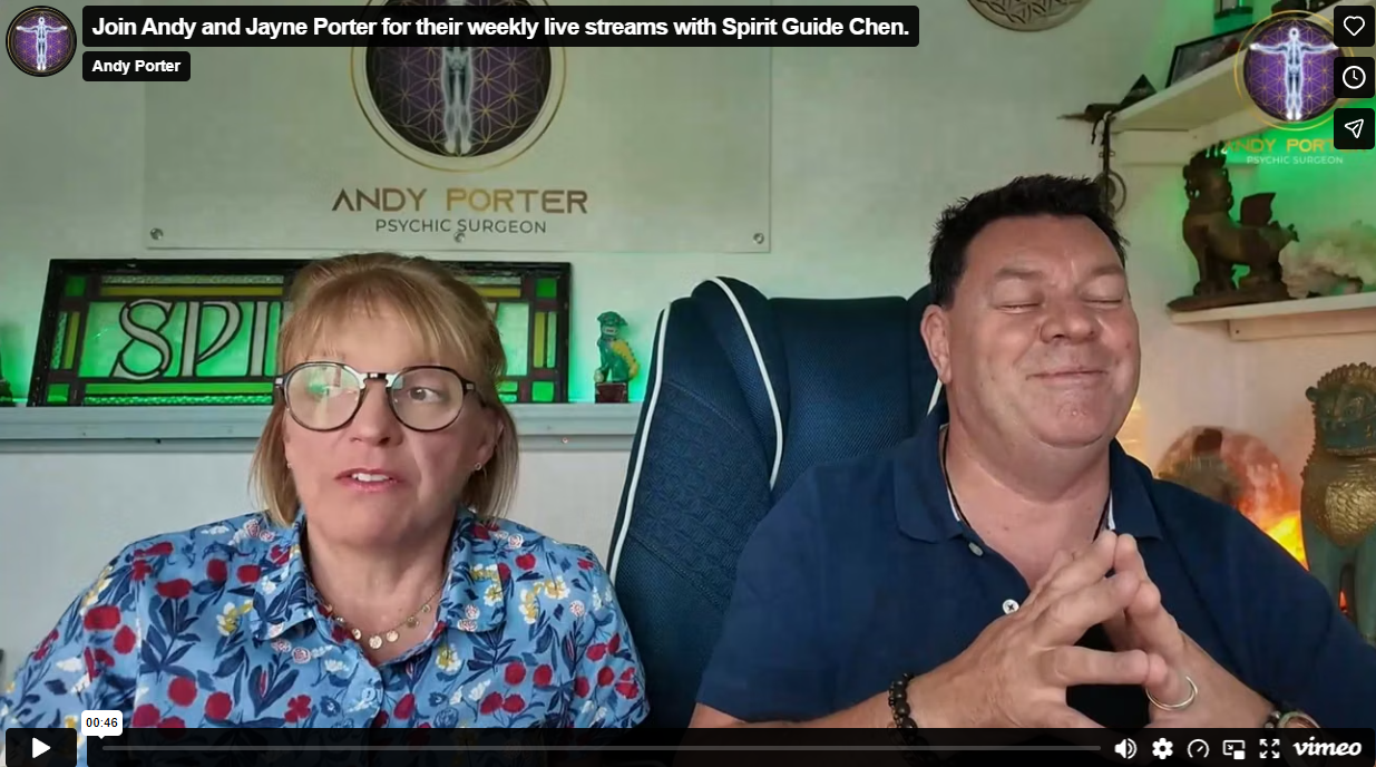 Andy Porter Trance Channelling Spirit Guide Chen During A Weekly Q&A With Jayne Hosting