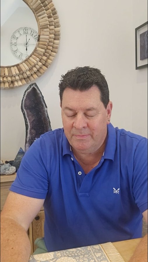 Andy Porter in trance while Chen explains his mission
