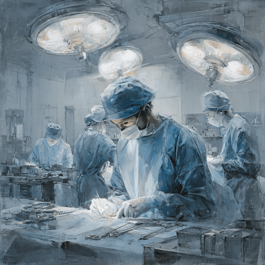 A skilled surgeon performing a precise operation