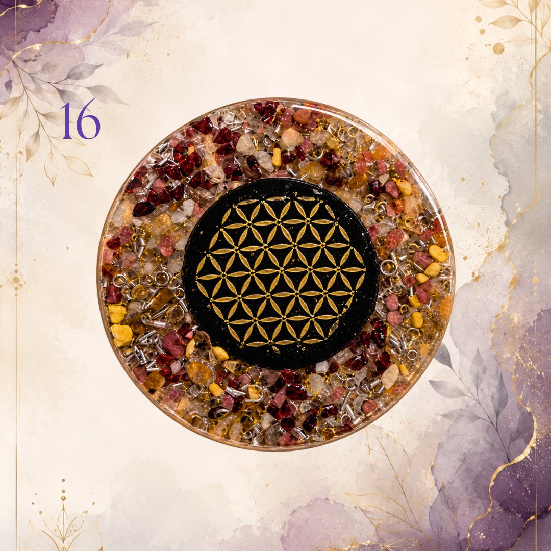 Power Charging Plate 16, handmade orgonite by Andy Porter