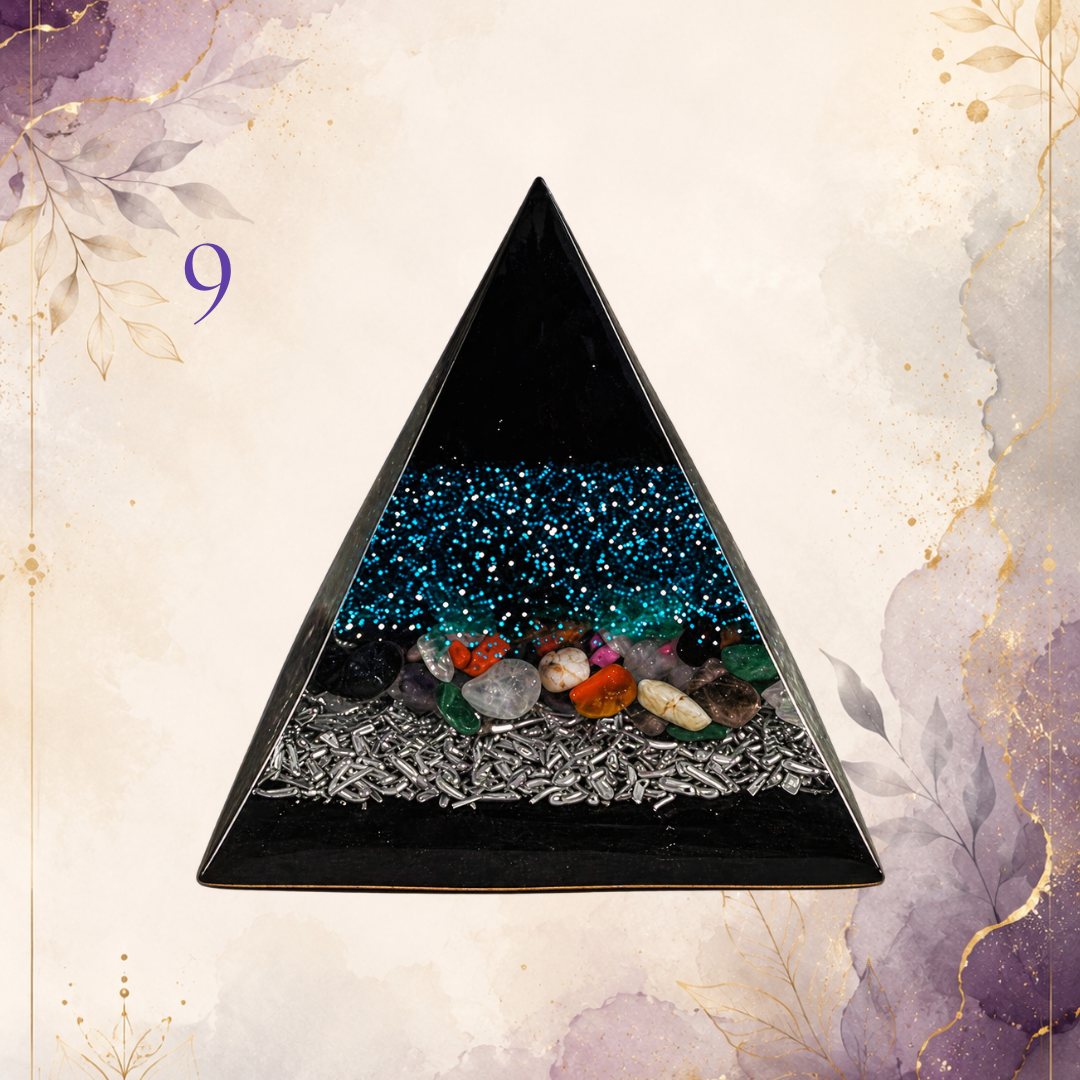 Pyramid 9, handmade orgonite by Andy Porter