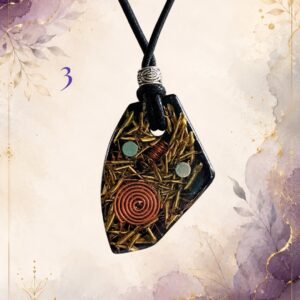Small Sovereignty Shield Pendant 13, handmade orgonite by Andy Porter