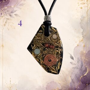 Small Sovereignty Shield Pendant 14, handmade orgonite by Andy Porter