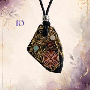 Small Sovereignty Shield Pendant 20, handmade orgonite by Andy Porter