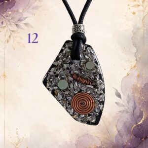 Small Sovereignty Shield Pendant 22, handmade orgonite by Andy Porter