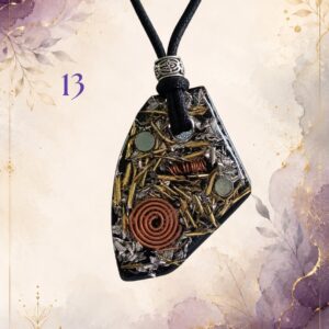 Small Sovereignty Shield Pendant 23, handmade orgonite by Andy Porter