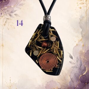 Small Sovereignty Shield Pendant 24, handmade orgonite by Andy Porter