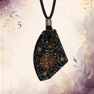 Sovereignty Shield Pendant 25, handmade orgonite by Andy Porter